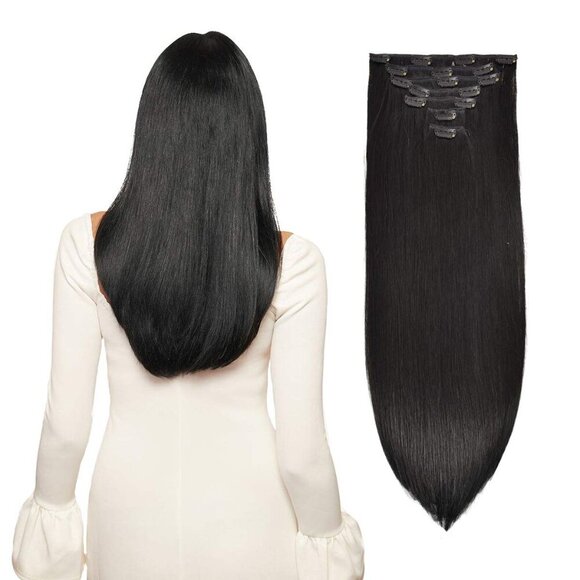 Clip in Hair Extensions Real Human Hair 120g 7pcs Human Hair Clip in Extensions - Picture 1 of 9